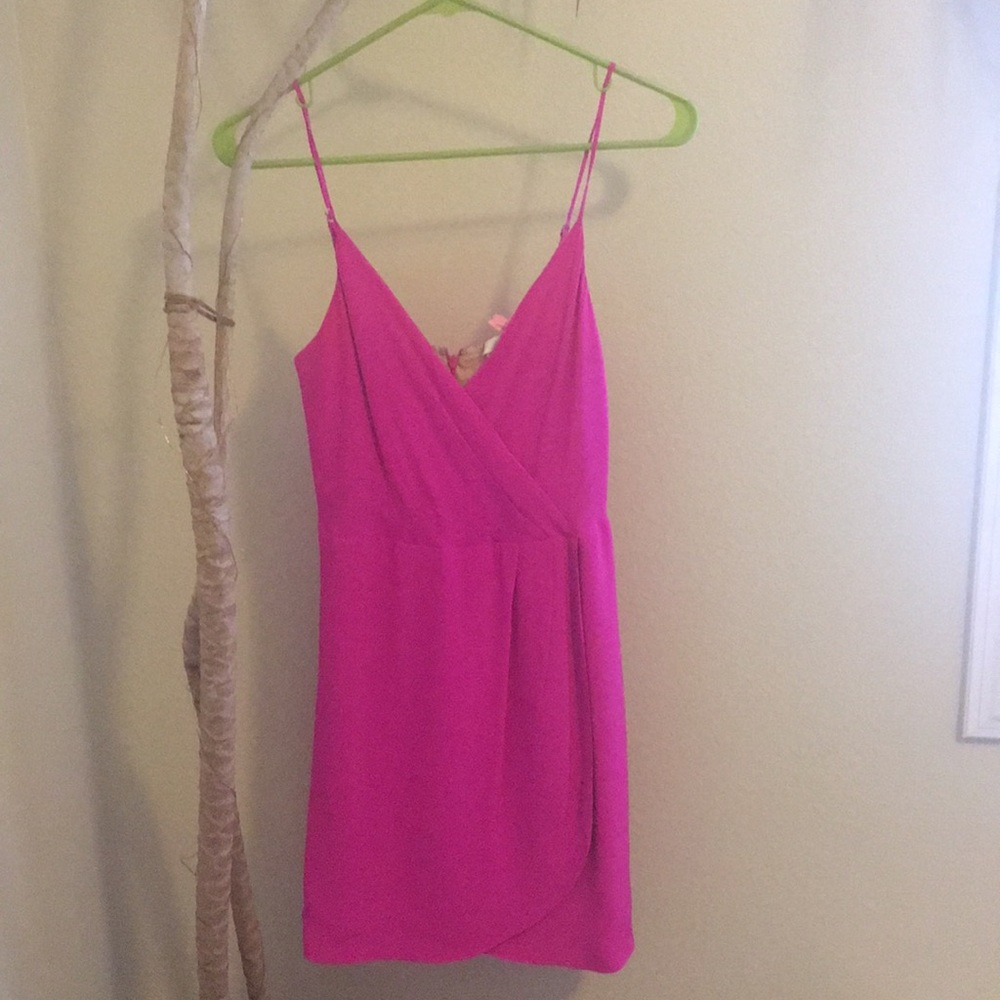 A sassy hot pink cocktail dress